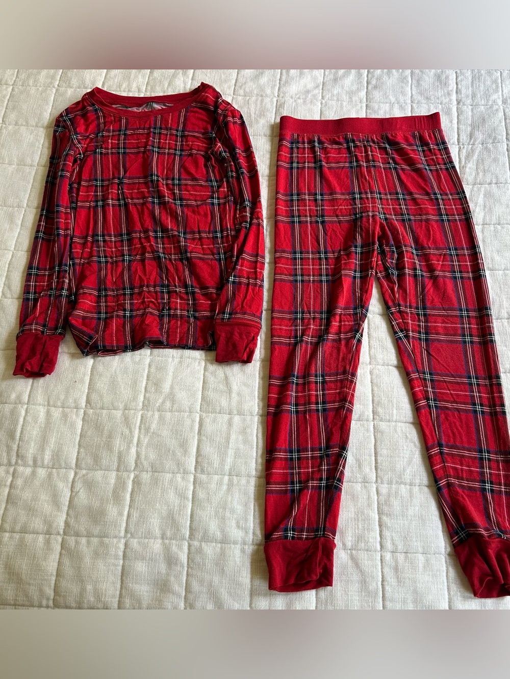 Little Sleepies Bamboo Red Plaid Kids Pajama Set - Classic Holiday Sleepwear